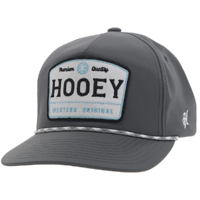 Beanies & headbands for arid zones-"Trip" Hooey Hat Grey w/Grey/White/Blue Patch