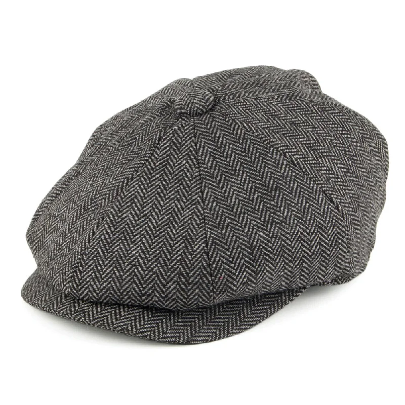 Beanies & headbands for neutral hues-Kids Herringbone Newsboy Cap - Charcoal