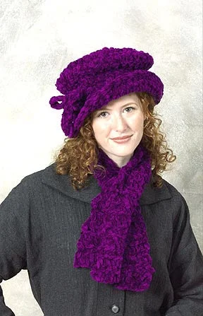 Beanies & headbands for dress-up-Ripple Scarf and Hat Pattern (Crochet)