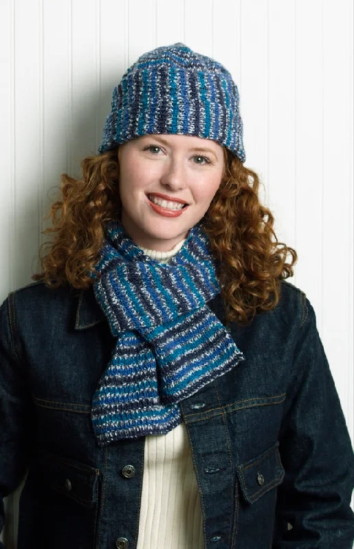 Beanies & headbands for sandal days-Rib Knit Hat and Scarf Pattern