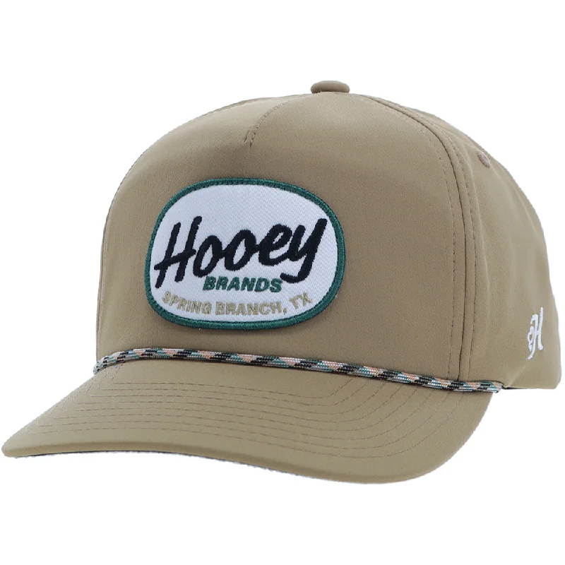 Beanies & headbands for guys-"Local" Hooey Hat Tan w/White/Black Patch