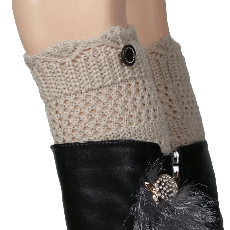 Womens Hats with vent slits-Women Winter Crochet Knit Leg Warmers