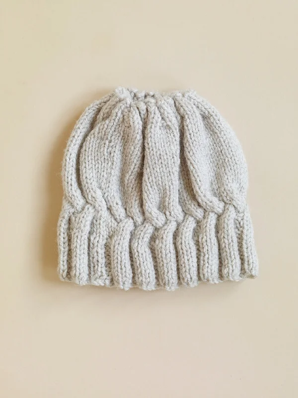 Beanies & headbands for long hair-Cabled Hat Pattern (Knit) - Version 2