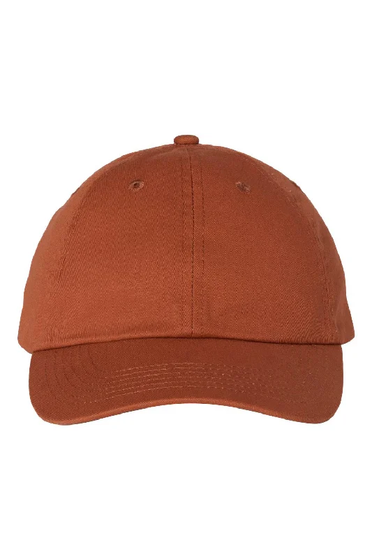 Mens hats for hazy paths-Mens hats with line pattern-Valucap Mens Adult Bio-Washed Classic Adjustable Dad Hat - Texas Orange