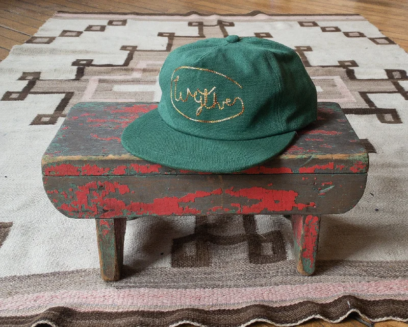 Beanies & headbands for larger fits-Chainstitched Canvas Ranch Hat - Green/Ombre