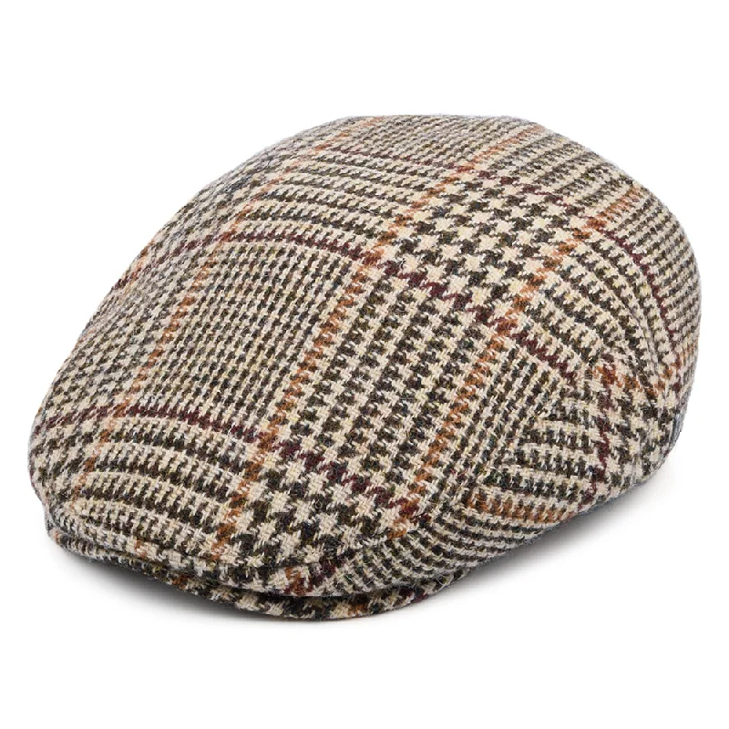 Beanies & headbands for school spirit-Harris Tweed Locheport Flat Cap - Brown-Tan