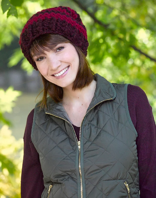 Beanies & headbands for soft feels-Slouchy Stripe Hat Pattern (Crochet) - Version 2