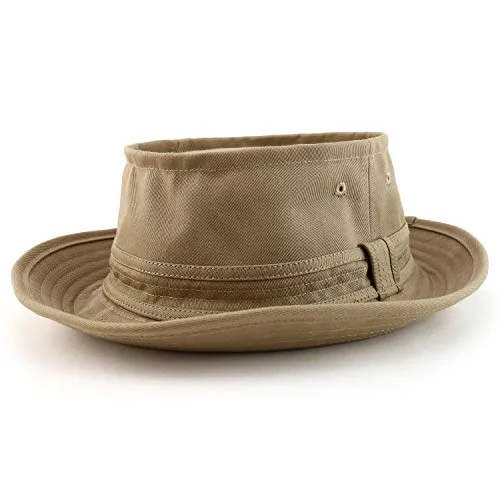 Bucket hats for hiking-Wool hats classic style-Roll Up Bucket Hat - Khaki