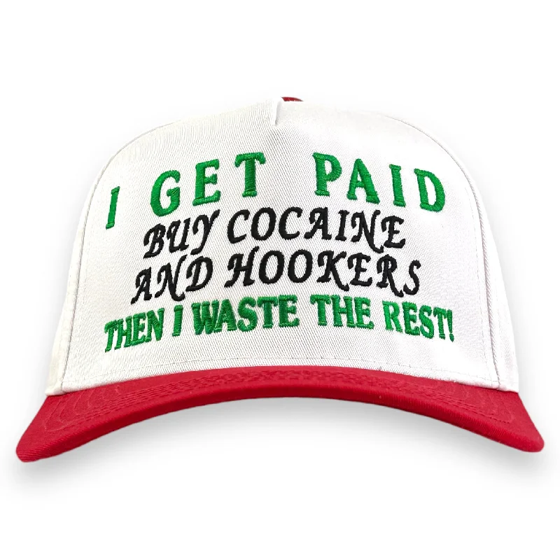 Beanies & headbands for expo swag-I GET PAID HAT CUSTOM EMBROIDERY