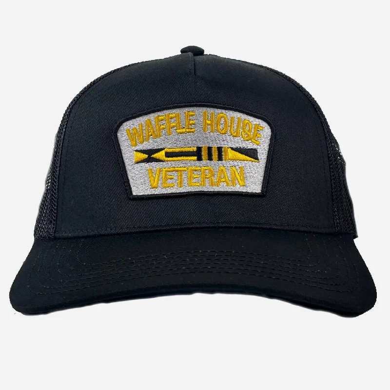 Beanies & headbands for elastic bands-Waffle House Veteran Custom Embroidered SnapBack Hat Cap