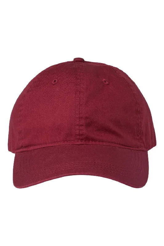 Mens hats for foggy nights-Mens hats with abstract pattern-The Game Mens Ultralight Twill Adjustable Hat - Brick Red