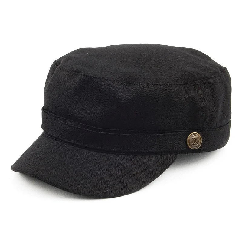 Beanies & headbands for all roots-Herringbone Army Cap - Black