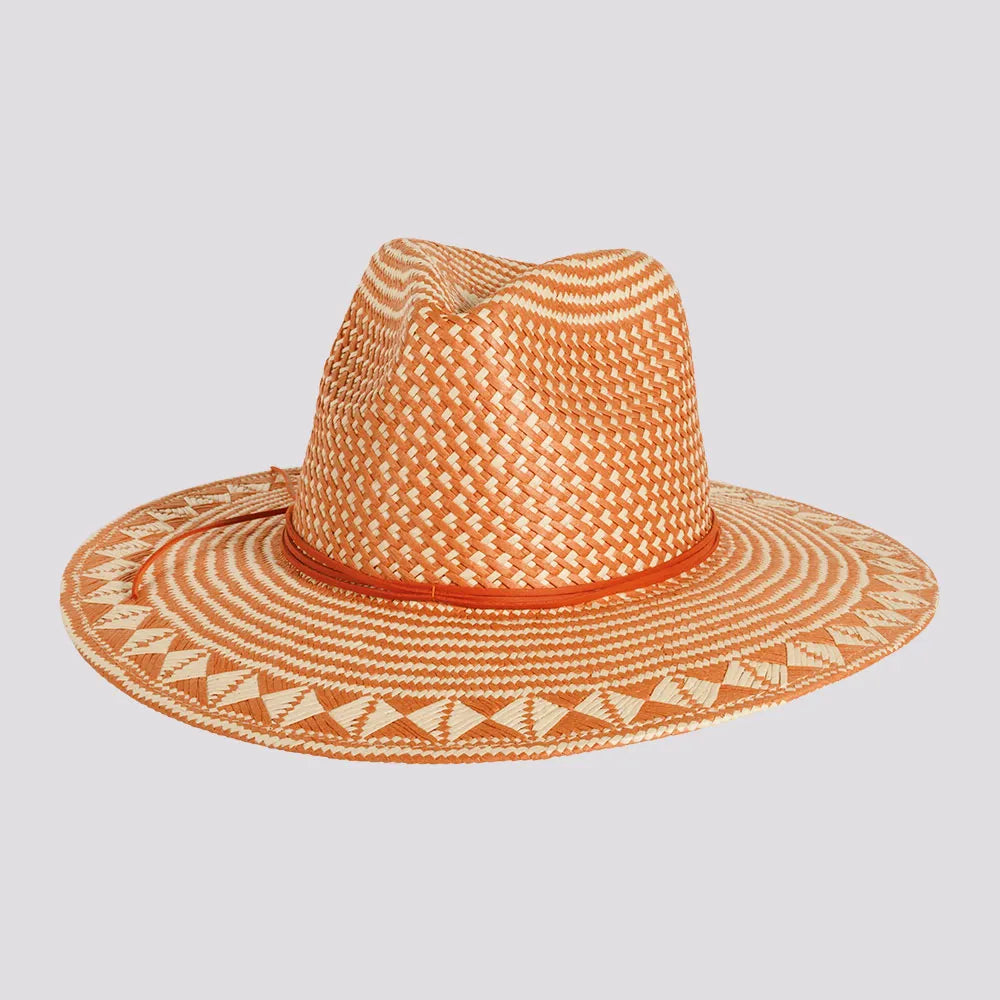 Womens Hats in dusk blush-Eppie | Womens Two Tone Toyo Straw Sun Hat