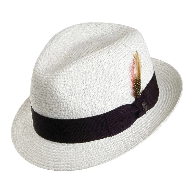 Beanies & headbands for warm souls-Toyo Straw Trilby Hat - White