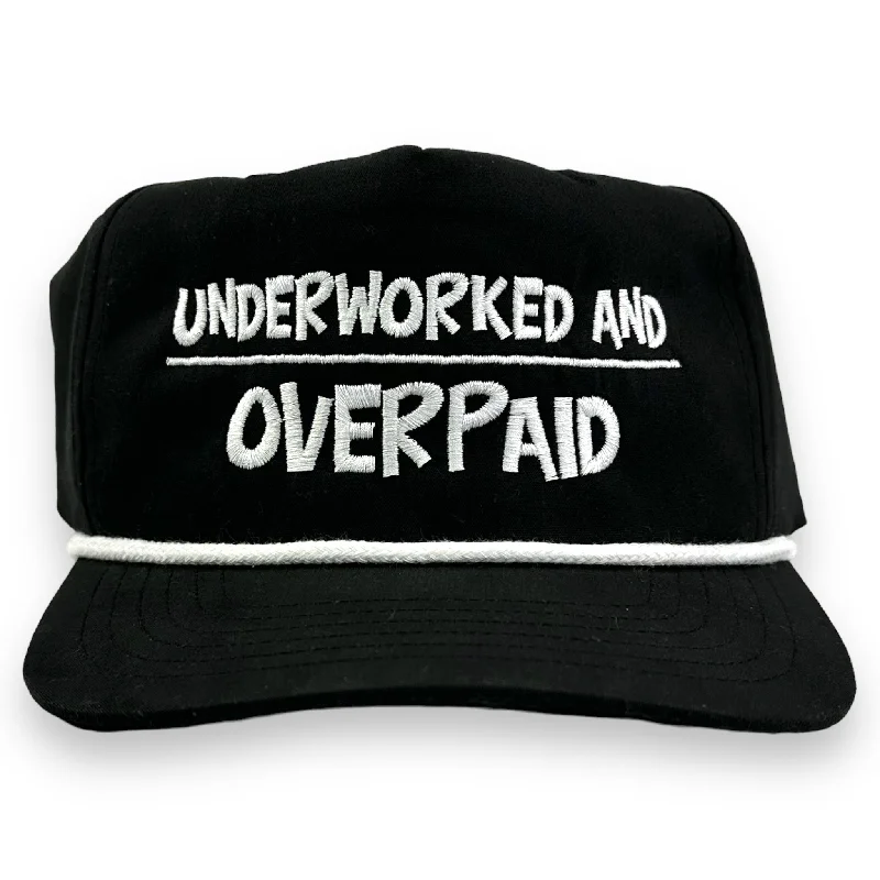 Beanies & headbands for ease ups-Under Worked and OVERPAID HAT CUSTOM EMBROIDERY