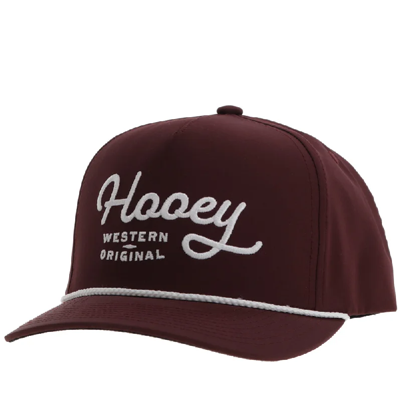 Beanies & headbands for fresh smells-"OG" Hooey Hat Maroon w/White