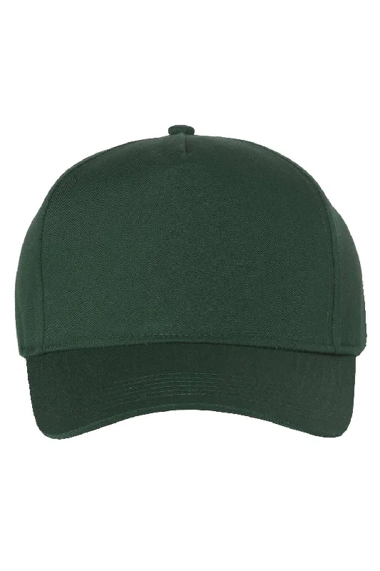 Mens hats with drawstring ties-Mens hats for weddings-Valucap Mens 5 Panel Twill Snapback Hat - Forest Green