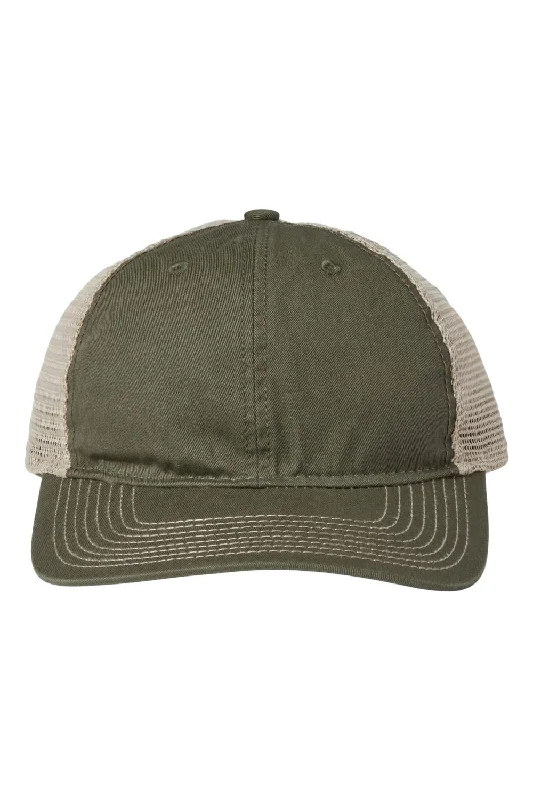 Mens hats for tight fits-Mens hats for casual outings-The Game Mens Soft Snapback Trucker Hat - Light Olive Green/Khaki