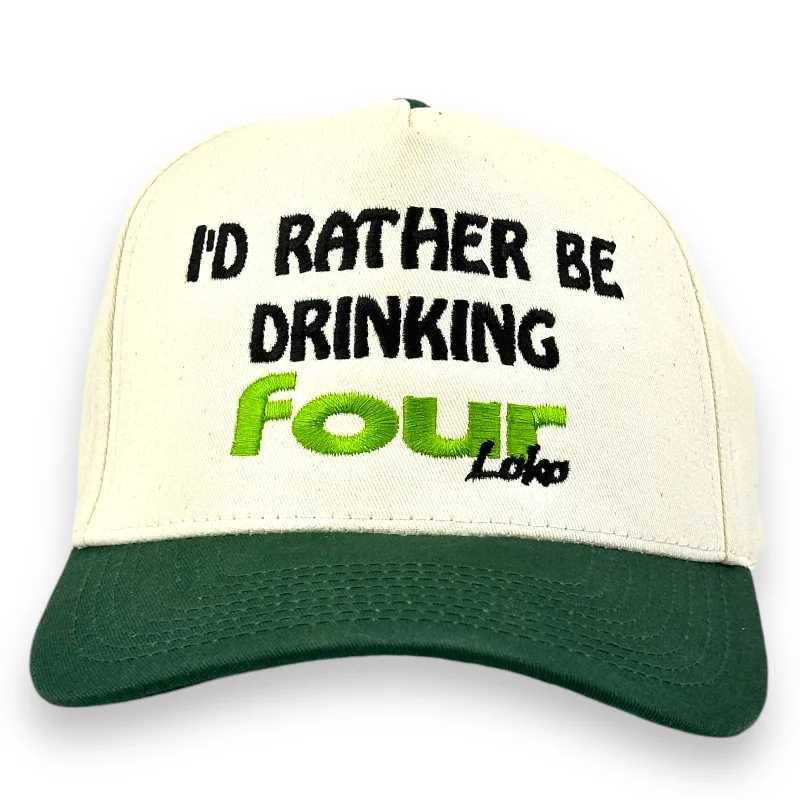 Beanies & headbands for all folks-ID RATHER BE DRINKING FOUR LOKO HAT Custom Embroidered