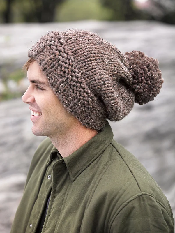 Beanies & headbands for photo shoots-Pompoms Hat Pattern (Knit) - Version 4