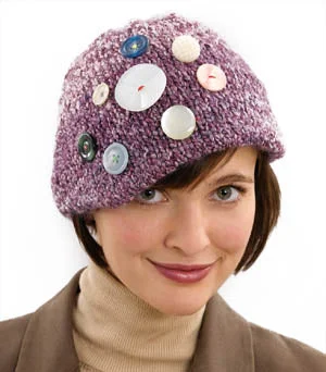 Beanies & headbands for milestone gifts-All Buttoned Up Decorated Cap Pattern (Knit)