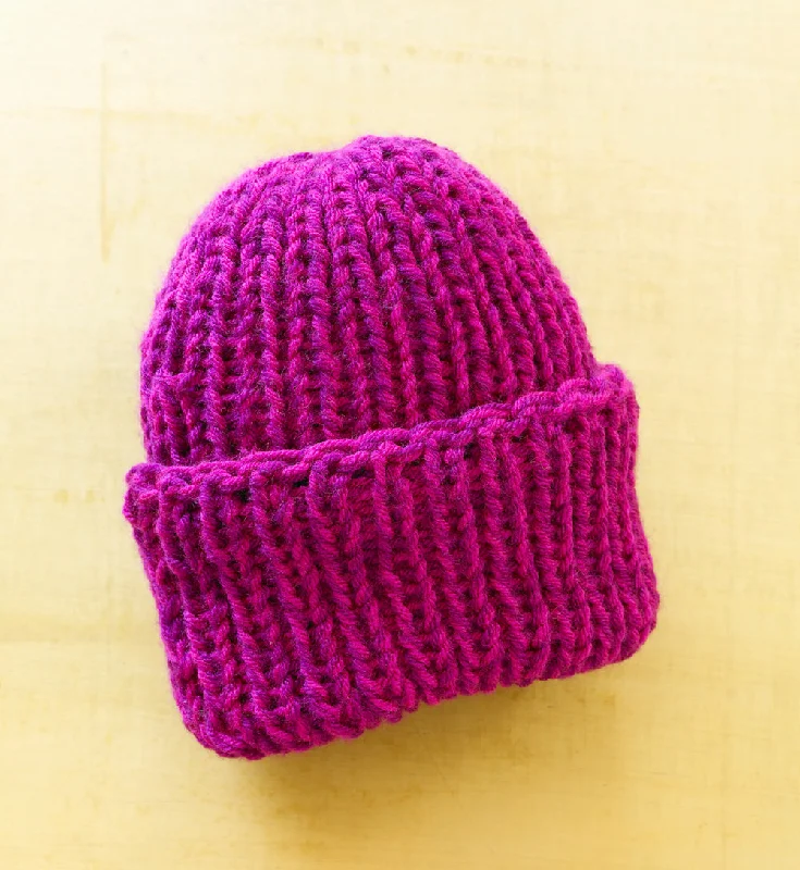 Beanies & headbands for elastic bands-Loom Double Knit  Hat