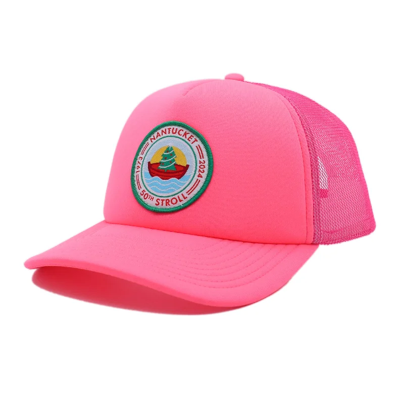 Beanies & headbands for day picks-50th Stroll Trucker Hat - Neon Pink