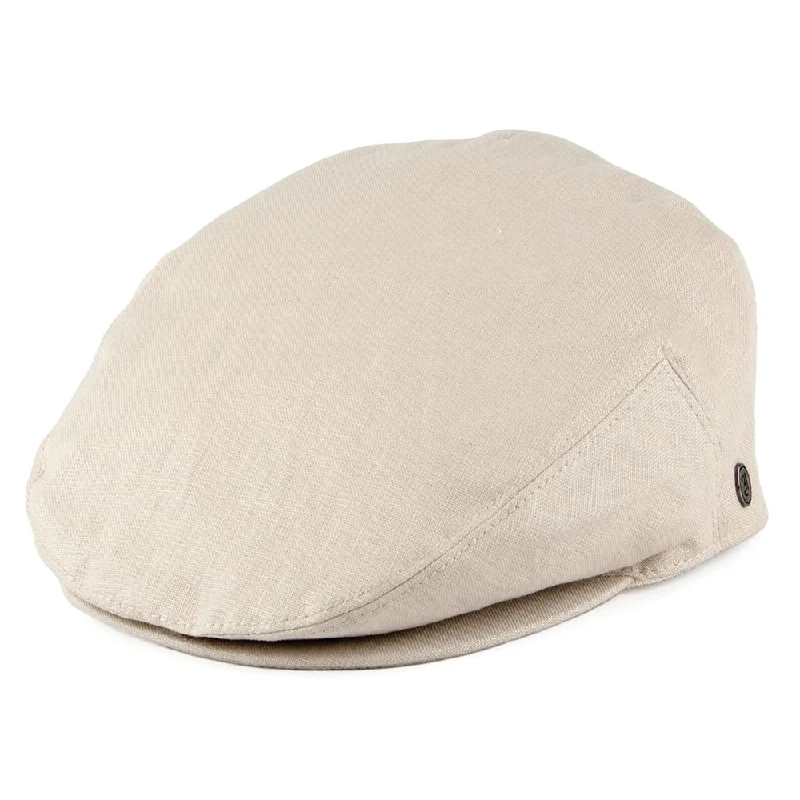 Beanies & headbands for backpackers-Linen Flat Cap - Natural