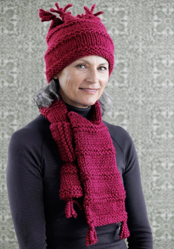 Beanies & headbands for flag designs-Berry Ridge Hat And Scarf Pattern (Knit)