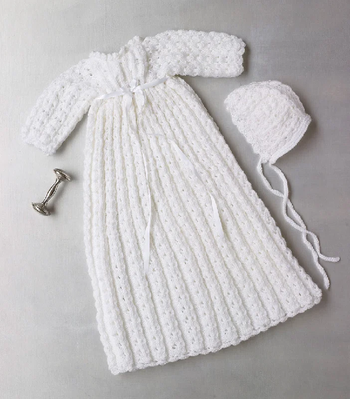 Beanies & headbands for go-to wears-Knit Christening Gown And Bonnet Pattern