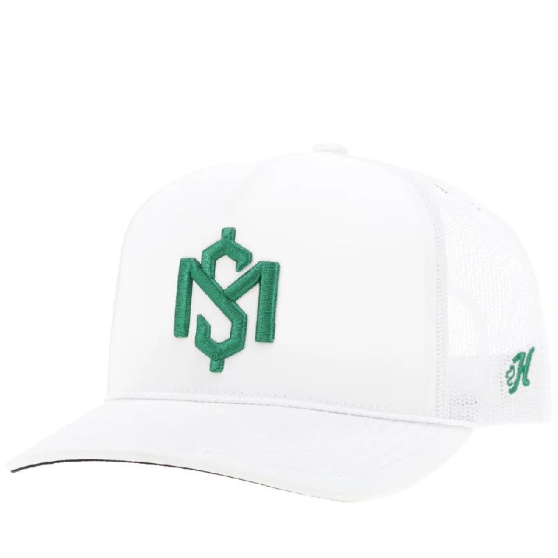 Beanies & headbands for slow Sundays-"Shad Money Mayfield " Hat White w/Green Logo