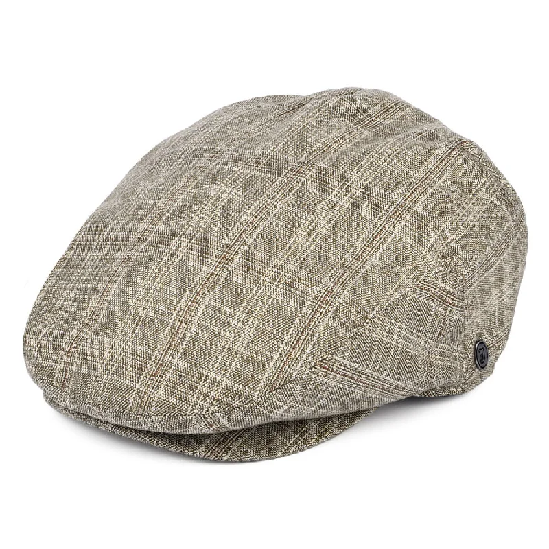 Beanies & headbands for yellow flair-Grantville Plaid Flat Cap Tan Wholesale Pack