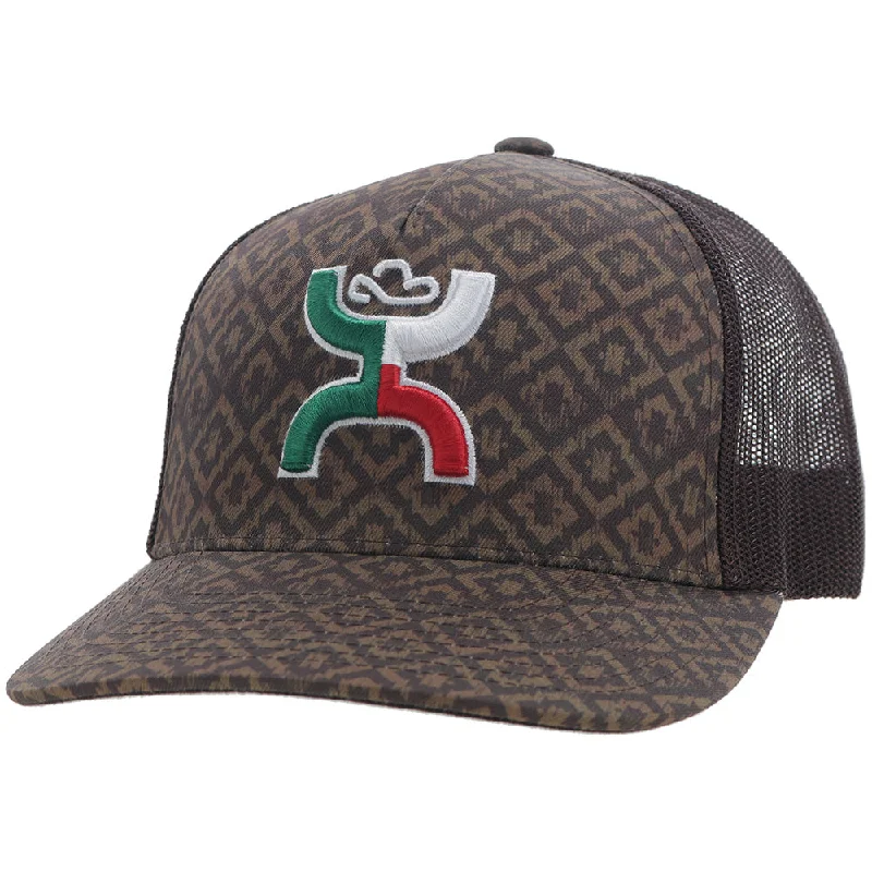 Beanies & headbands for top knots-"Boquillas" Hooey Hat Tan/Brown w/Red/White & Green Logo