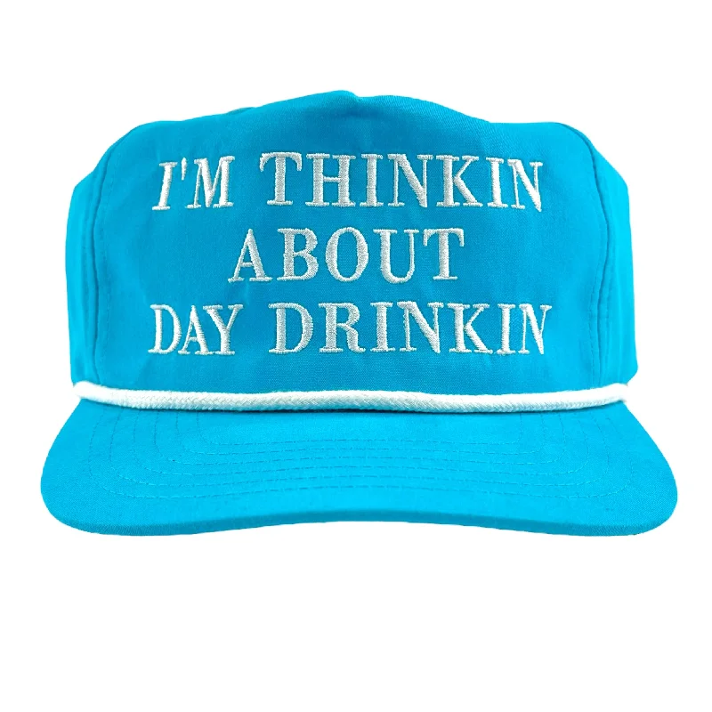 Beanies & headbands for adventure seekers-I’m Thinking About Day Drinking Custom Embroidered