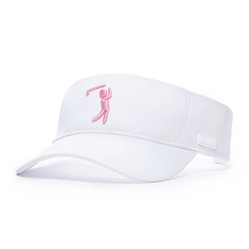 Beanies & headbands for gym sacks-Bogeyman White/Pink  - Visor