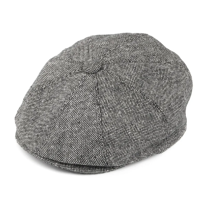 Beanies & headbands for slipper cozies-Marl Tweed Newsboy Cap - Black