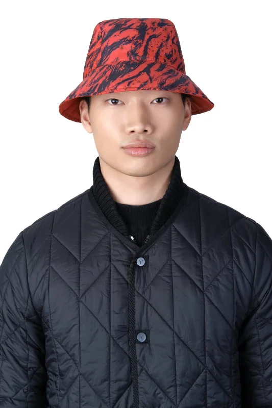 Bucket hats orange color-Wool hats red color-Lunar New Year Reversible Bucket Hat