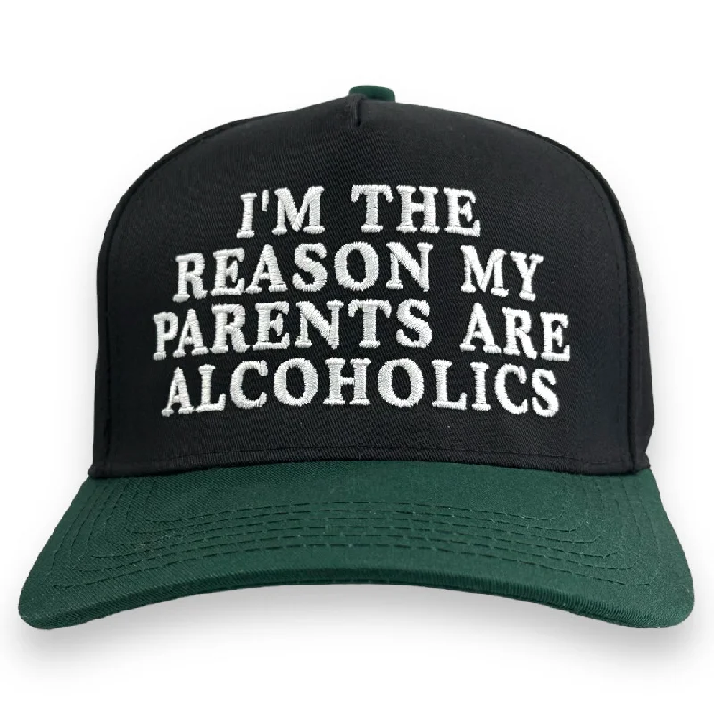 Beanies & headbands for wash loads-IM THE REASON MY PARENTS ARE ALCOHOLICS HAT Custom Embroidery