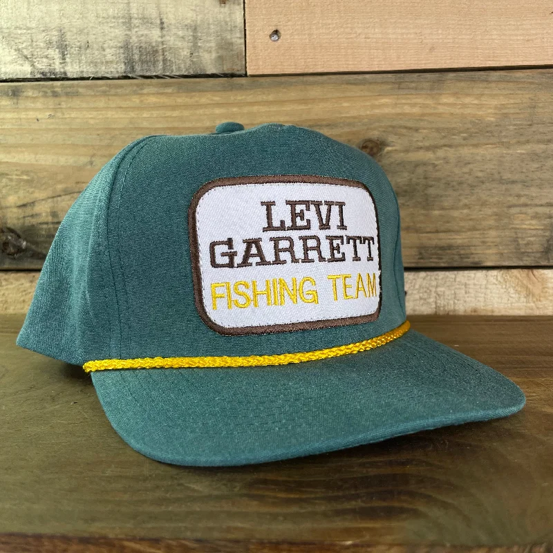 Beanies & headbands for slipper cozies-Custom Levi Garrett Fishing Team patch Gold Rope Snapback Cap Hat