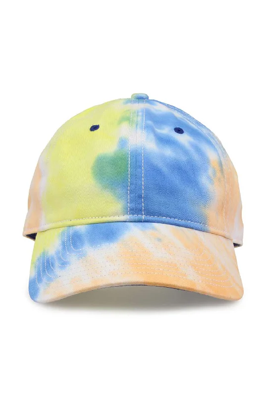 Mens hats with iridescent accents-Mens hats in snapback style-The Game Mens Tie-Dye Twill Adjustable Hat - Sunrise - Closeout