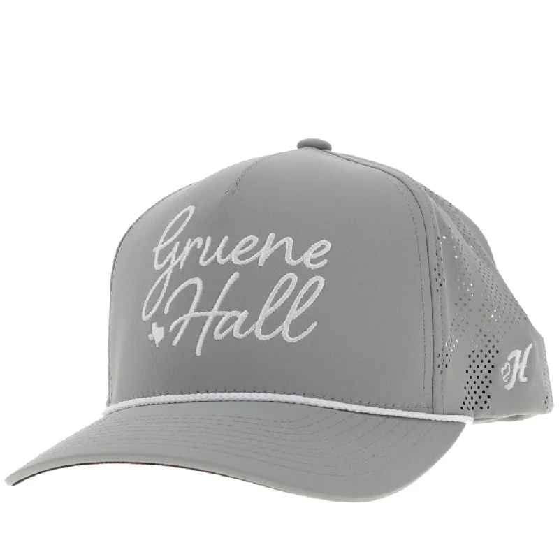 Beanies & headbands for gym sacks-"Gruene Hall" Hat Grey w/White Logo