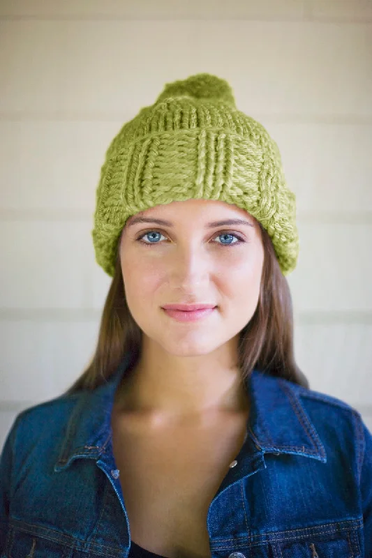 Beanies & headbands for khaki shades-Fresh Greens Hat Pattern (Knit)