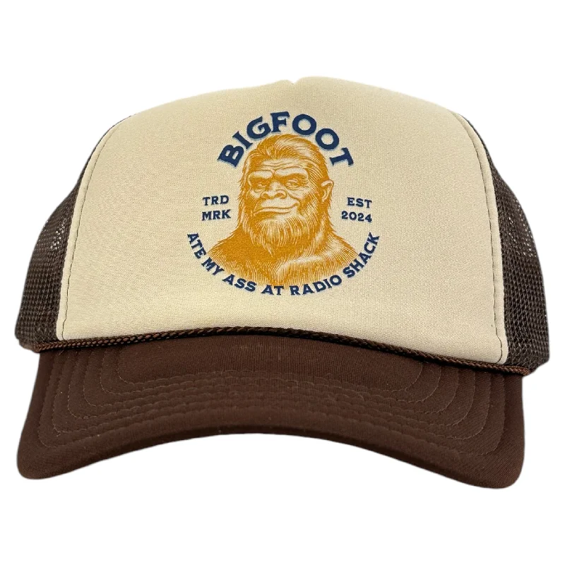 Beanies & headbands for fund drives-BIGFOOT ATE MY ASS AT RADIO SHACK Hat Potent Frog Official Merch