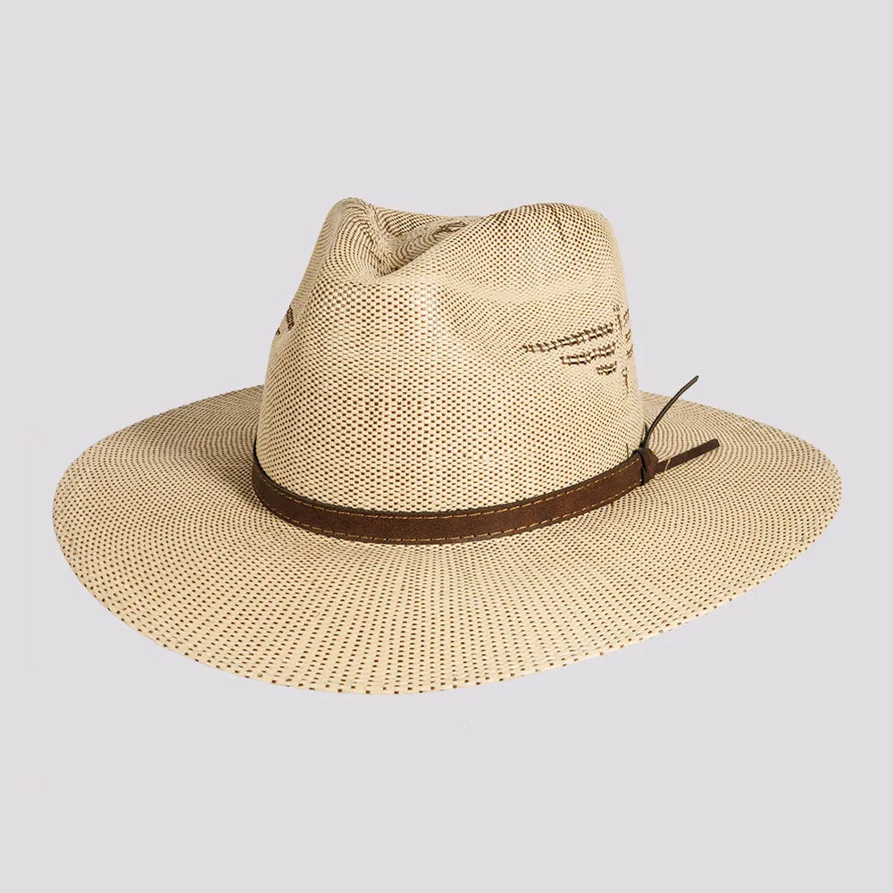 Womens Hats with cool gradients-Dover | Womens Bangora Straw Flat Brim Pinch Front Sun Hat