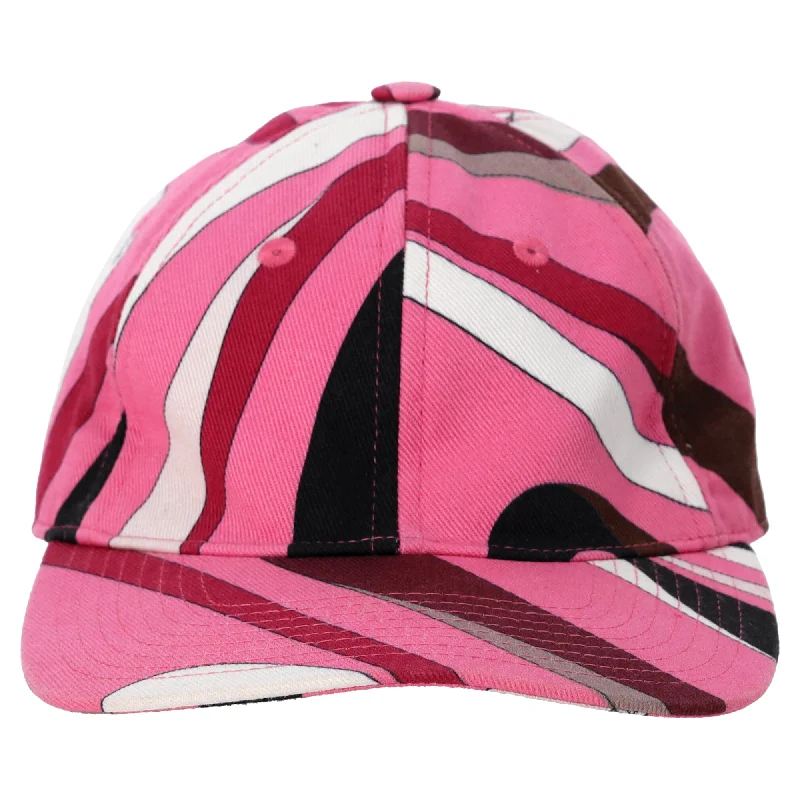 Baseball caps ocean blue-Baseball caps ocean blue-Baseball Caps for Quick Outings-Emilio Pucci Marmo-Print Baseball Cap in Pink Cotton