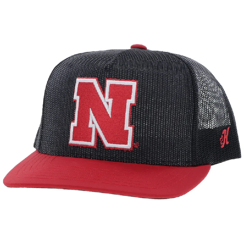 Beanies & headbands for charm boosts-University Of Nebraska Hat Black/Red w/"N" Embroidery