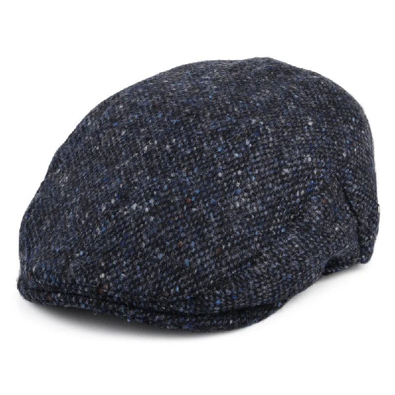 Beanies & headbands for everyday flair-Donegal Tweed Marl Foyle Flat Cap - Blue-Black