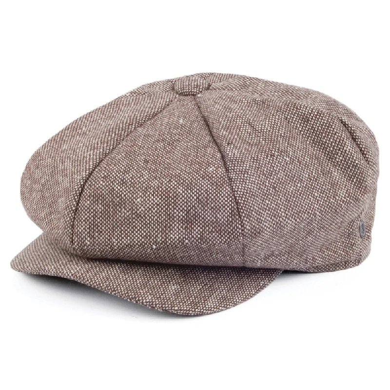 Beanies & headbands for rain resistance-Marl Tweed Big Apple Cap Brown Wholesale Pack