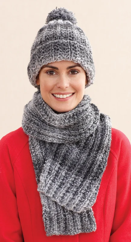 Beanies & headbands for swag pops-Rustic Ribbed Hat and Scarf Pattern (Knit) - Version 3