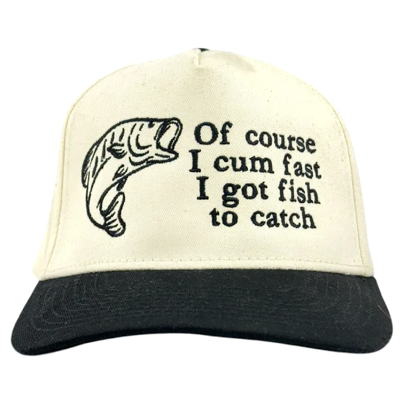 Beanies & headbands for every wave-Of Course Fishing Embroidered Hat